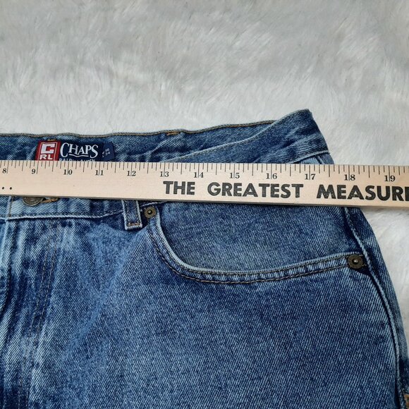 Vintage Chaps Ralph Lauren Man's Blue Relax Fit Straight Legs Denim Jeans 36/34 - Picture 5 of 10